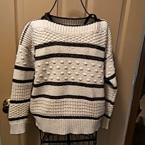 Victoria's Secret Sweaters - Victoria Secret Womens sweater white/black S